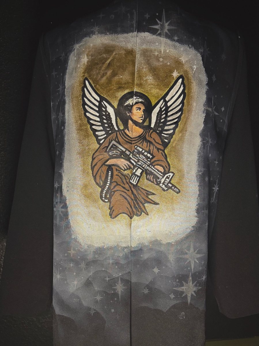 Guardian Angel hand-painted jacket