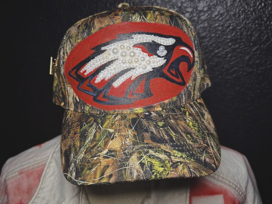 Argyle Eagles pearl-beaded camo cap