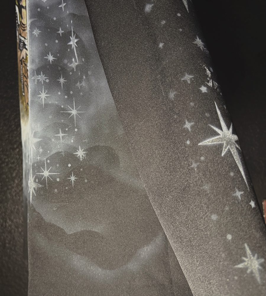 Hand-painted starlit organza sleeves